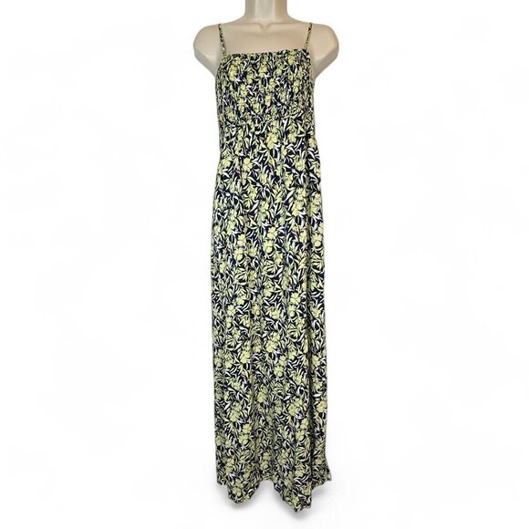 Uniqlo Maxi Dress Floral Blue Cottagecore Medium - Picture 1 of 10